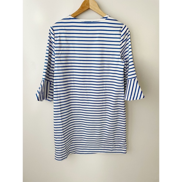 Draper James Sailor Stripe Ruffle Shift Dress Blue white  8 - Picture 5 of 11